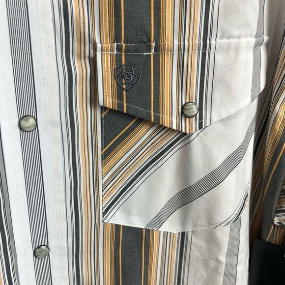 NEW Ariat Pro Series Shirt Snap Button Front Men’s Size Large Long Sleeve Stripe - Picture 5 of 10